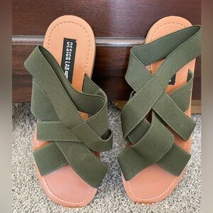 NWT army green strappy ankle sandals.  Excellent condition.